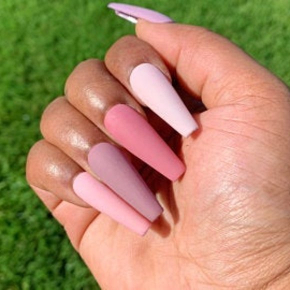 Pink Ombre Custom Press On Nails - Picture 1 of 2